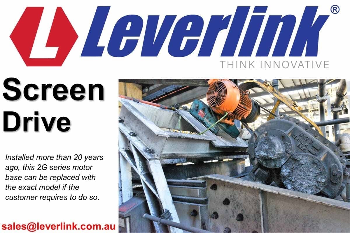 LEVERLINK Motorbase Vibrating screen quarry feeder Upgrading or replacement of vibrating screen motorbase.
